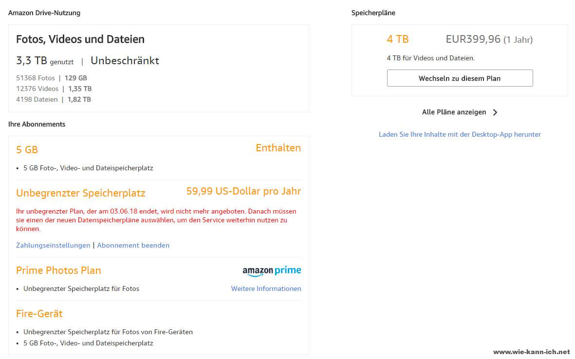 Amazon Drive Unlimited plötzlich ziemlich limited Wie kann ich...
