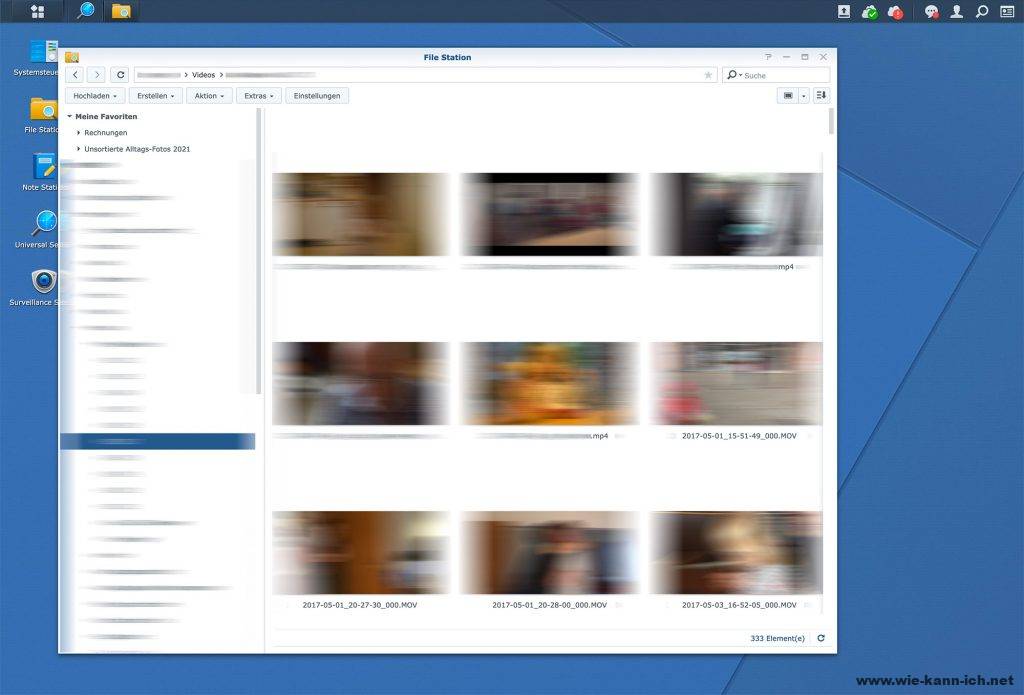 Vorschau für MOV und MP4 und andere Videodateien in Synology File Station